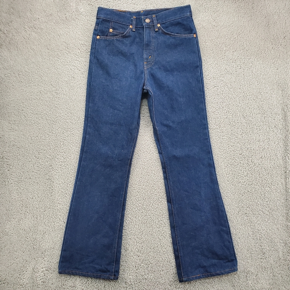 Vintage Plain Pockets JC Penny Jeans Size 27x30 Bootcut Flare 70s Scovill Zipper